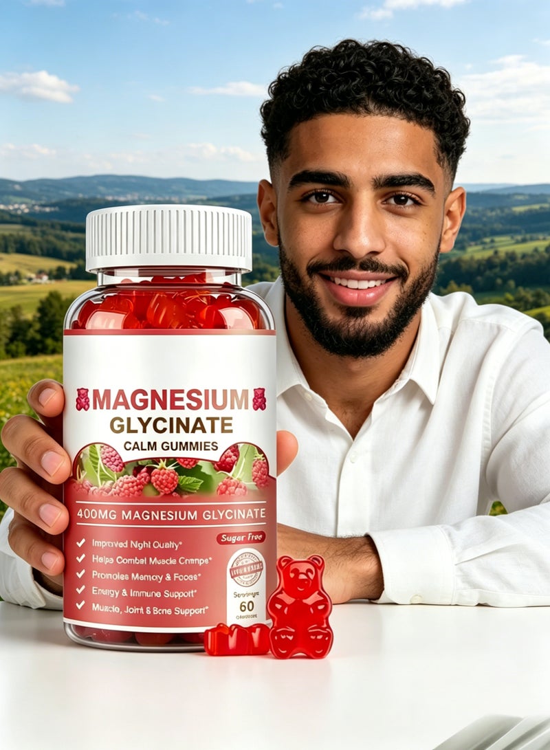 WelnessWays Magnesium Glycinate Chelate Supplement 400 mg for each Cap with Organic Vegetables for Sleep, Calm, Anxiety, Muscle Cramp & Stress Relief – Gluten Free, Non GMO - 60 Gummies - Image 1