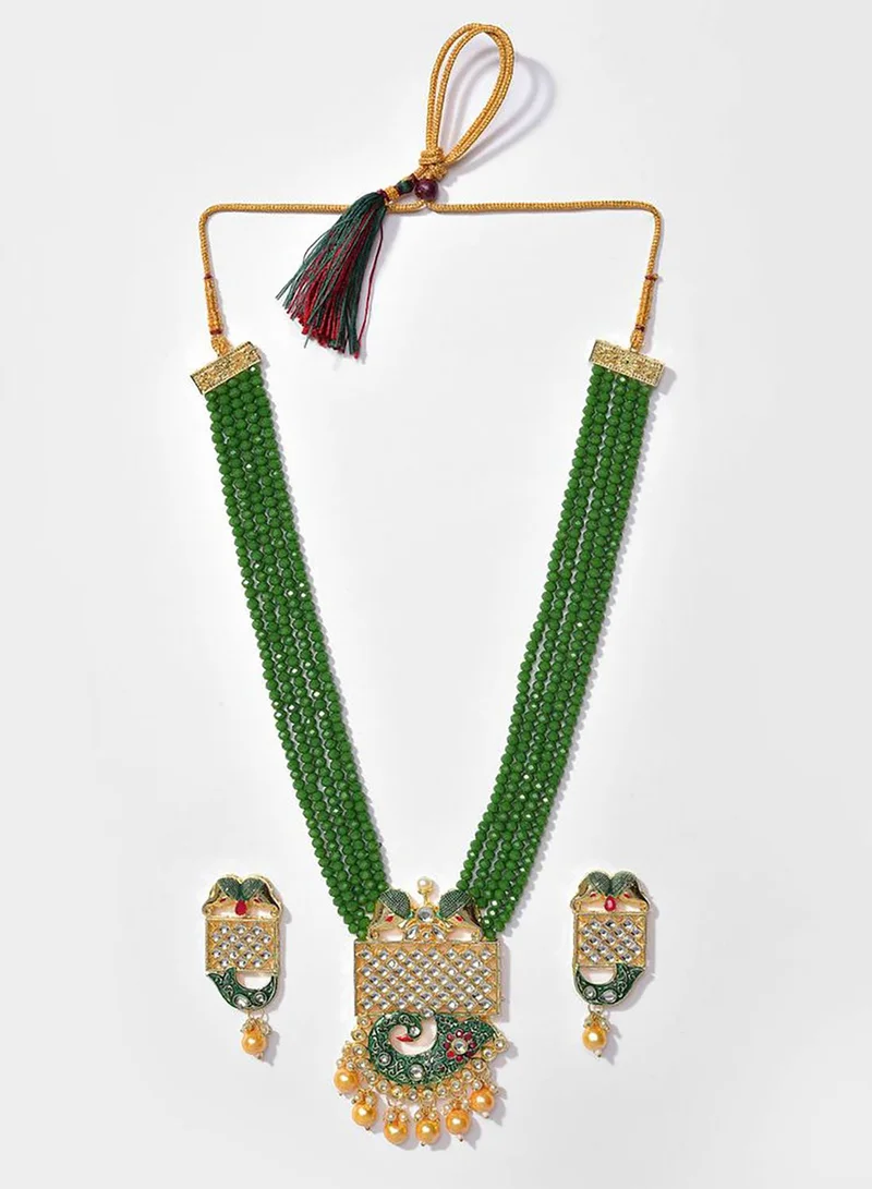SOHI Kundan Meenakari Gold Plated Necklace Set