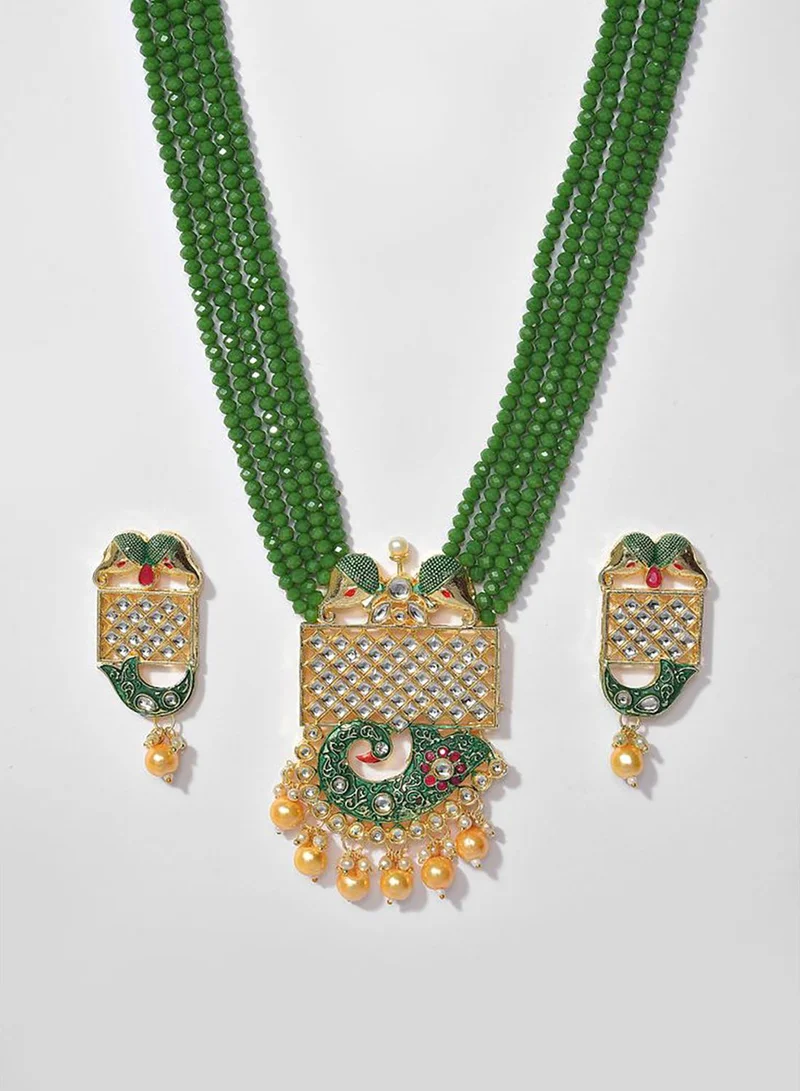 SOHI Kundan Meenakari Gold Plated Necklace Set