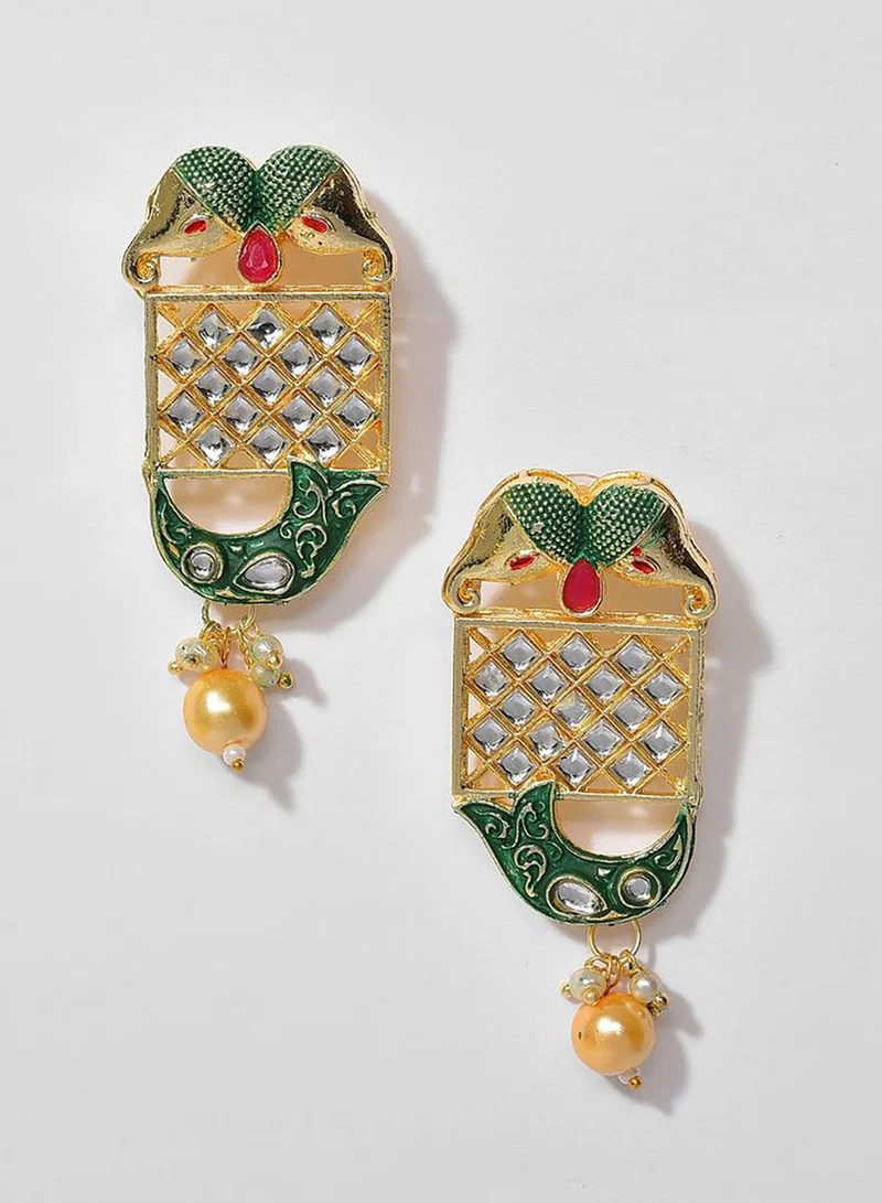 SOHI Kundan Meenakari Gold Plated Necklace Set