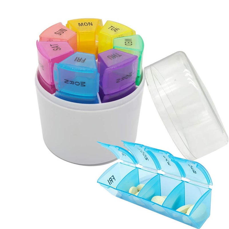CoaGu 7Day Pill Organizer with AMPM Compartments Daily 4TimesaDay Medication Storage for Each Day of The Week