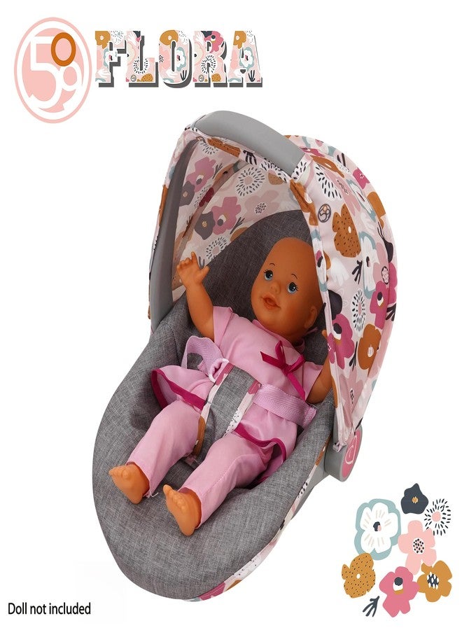 509 Crew: Melange Flora - 3-in-1 Doll Car Seat - Accessory for Dolls Up to 18", Portable Toy, Transforms to Lounge Seat, Retractable Canopy, Kids 3+ - Image 5