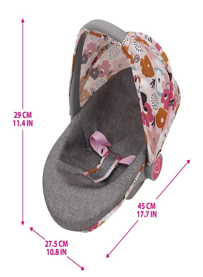 509 Crew: Melange Flora - 3-in-1 Doll Car Seat - Accessory for Dolls Up to 18", Portable Toy, Transforms to Lounge Seat, Retractable Canopy, Kids 3+ - Image 2