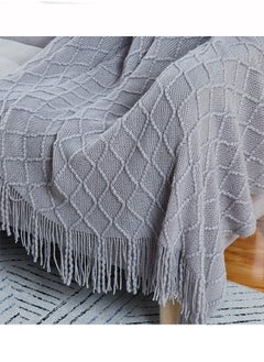 Soft Cozy Knit Blanket with Tassels for Couch and Bed Light Grey - pzsku/Z1D5AF5187DCB30E391DDZ/45/_/1667960373/9e5e32c3-1717-4c1e-a1ba-06d68c06c0a9