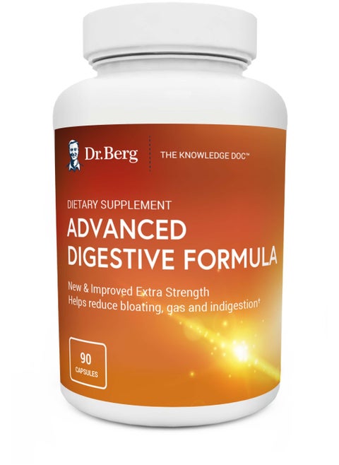 Dr.Berg Advanced Digestive Formula, Digestive Enzyme Support Optimal Nutrient Absorption, Gut Health, 90 Capsules