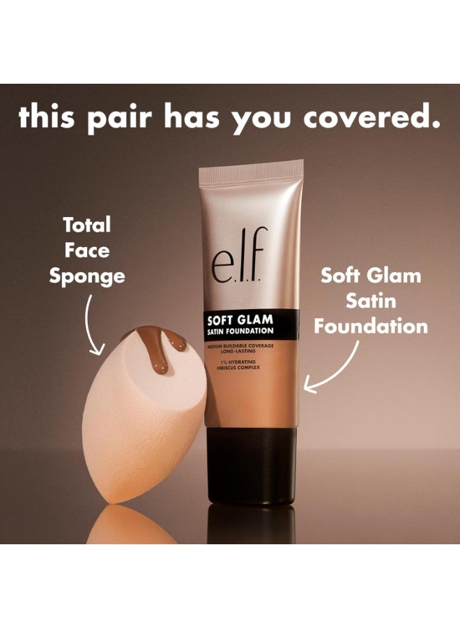 إلف كريم أساس e.l.f. Soft Glam، تغطية متوسطة، تركيبة تدوم طويلاً وقابلة للبناء للحصول على لمسة نهائية ناعمة وشبه مطفية (Satin)، نباتي ولم يُختبر على الحيوانات، درجة 41 Tan Neutral، سعة 30 مل. - Image 3