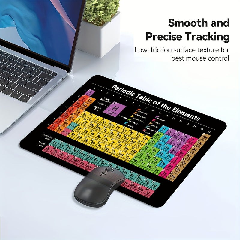 Gaming Mouse Mat 30x80cm Periodic Table Design Non Slip Rubber Base Stitched Edges Desk Pad - Image 3