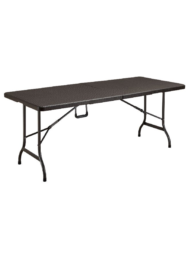 Durable Sturdy Legs Foldable Rectangular Design Table Dark Brown 180 x 75 x 72 cm