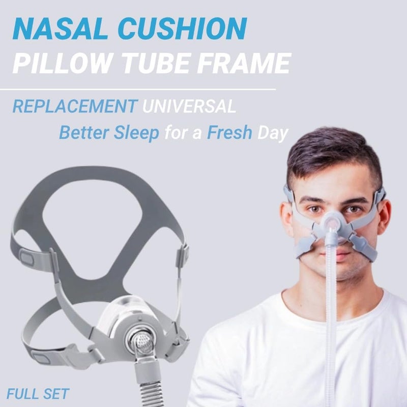 GAHQB قناع CPAP، قناع أنفي عالمي للنوم CPAP قابل لإعادة الاستخدام، مستلزمات CPAP، قناع وجه أنف سيليكون ناعم مع إحكام مثالي، مع حزام رأس، كوع/دوار، وسادة - Image 4