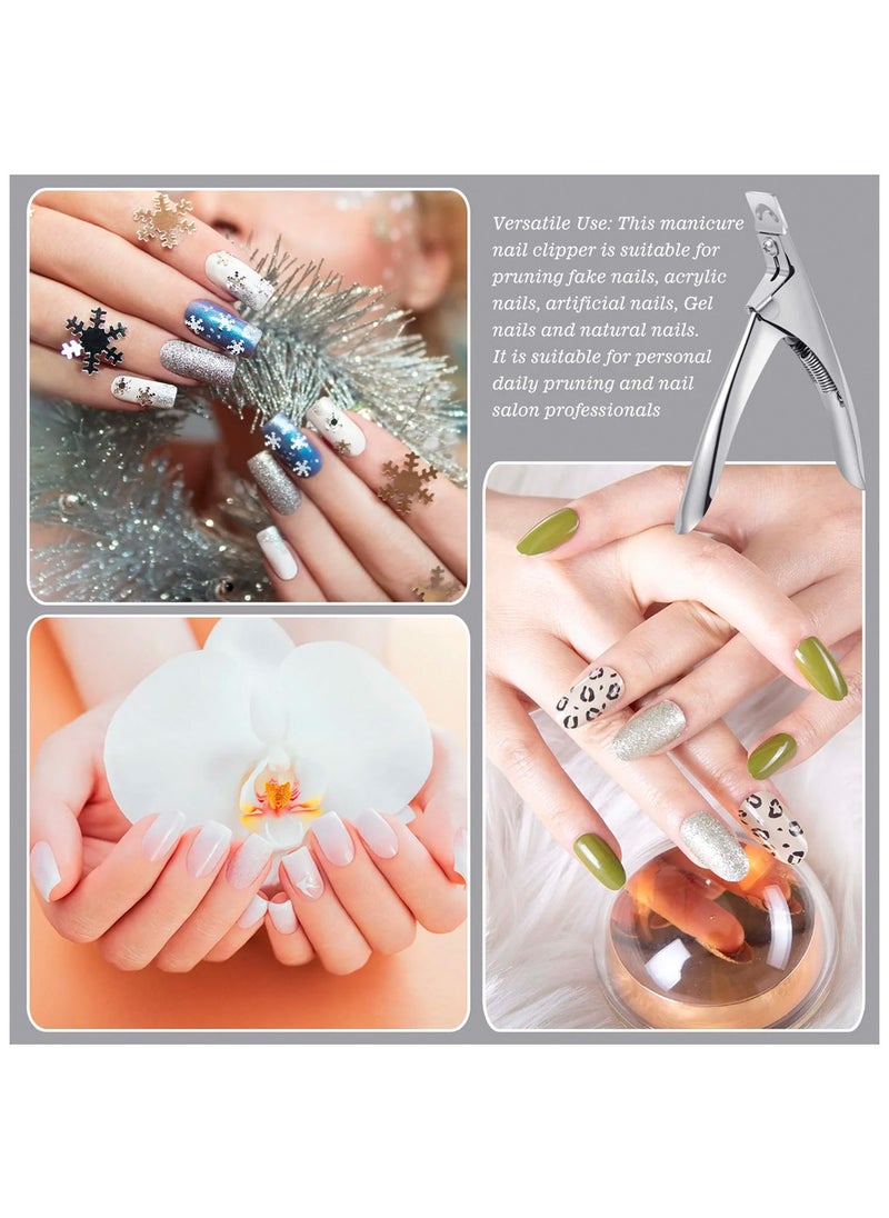 brunson Acrylic Nail Tip Cutter Stainless Steel Artificial Acrylic Fake False Nail Tip Clipper Cutter Trimmer for Manicure and Pedicure Sharp Lightweight Clip Tool for Salon DIY and Home Nail Art  - Image 3