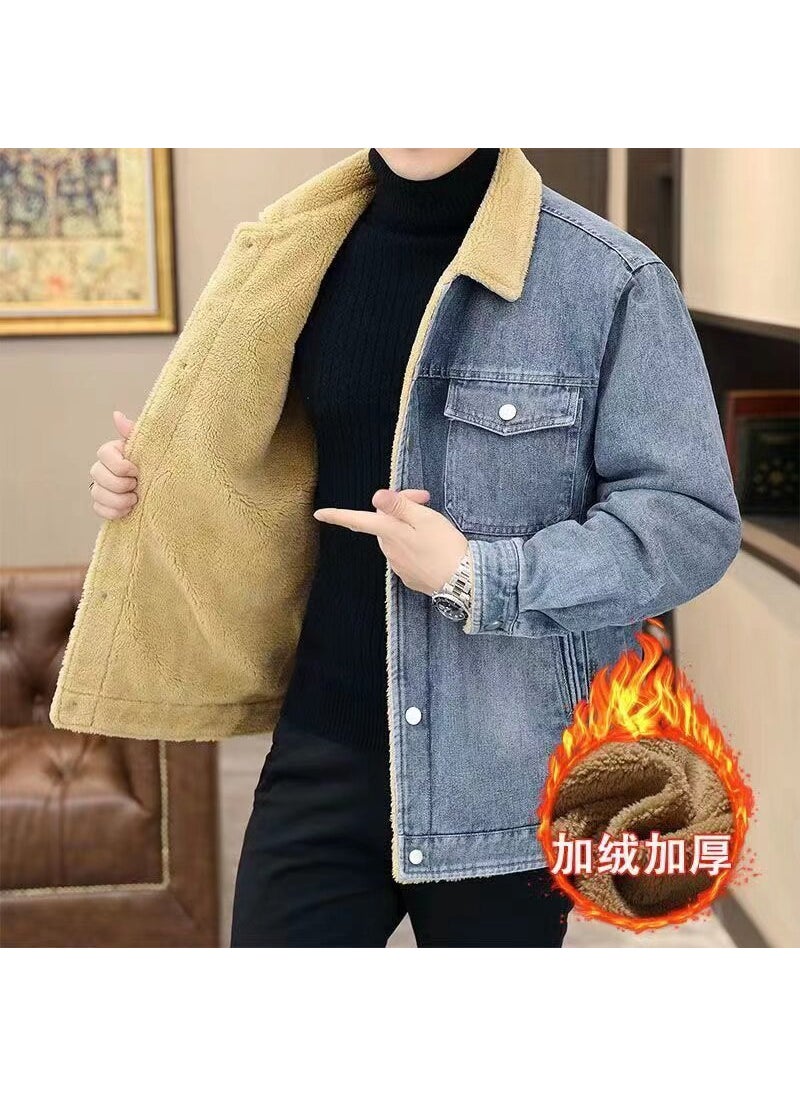 Winter Lambswool Denim Jacket Men Thick Casual Blue - pzsku/Z1D5B239F43DF75E098F9Z/45/_/1732185619/eab82c48-f0ba-4193-93a9-7632f12d9d73