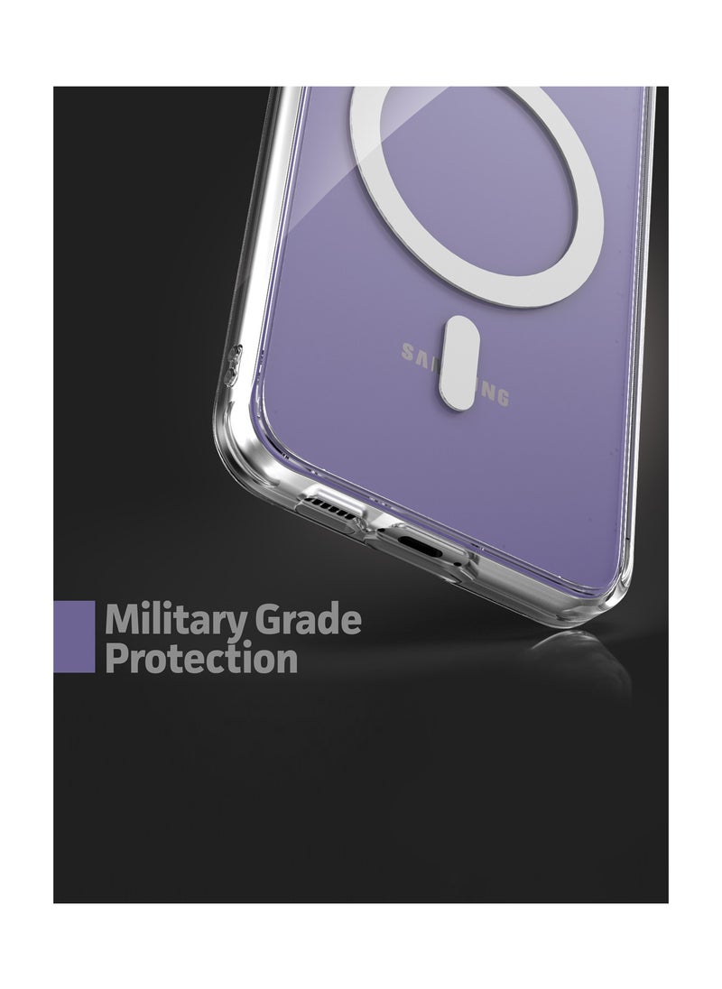 Wtech - Magnetic Slim Transparent Flexible TPU Shockproof Magsafe Back Phone Case Cover For Samsung Galaxy S24 Plus / S24+ 5G 2024 Clear - Image 1
