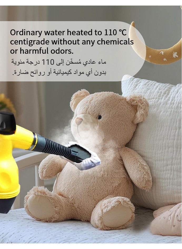 منظف بخار طبيعي متعدد الأسطح، مع 9 ملحقات، جهاز بخار متعدد الاستخدامات للاستخدام المنزلي، لتنظيف الأرضيات، والأثاث، والتنجيد، والمونة، والشحوم، والديكور الداخلي، والسيارة، والمطبخ.  - Image 3