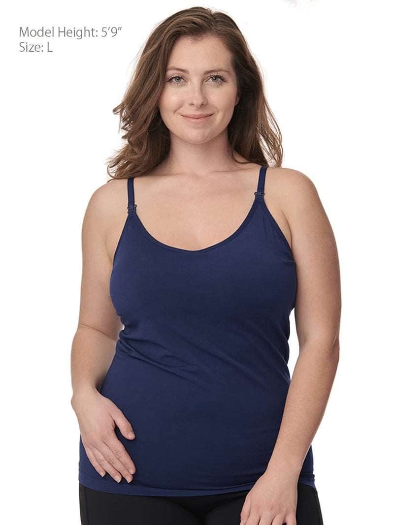 Under Control Nursing Cami Tank Tops for Breastfeeding Women Nursing Tops Maternity Shirts, Camisoles with Built in Bra 3Pack (as1, Alpha, m, Regular, Regular, Pink/Navy/Black) - Image 4
