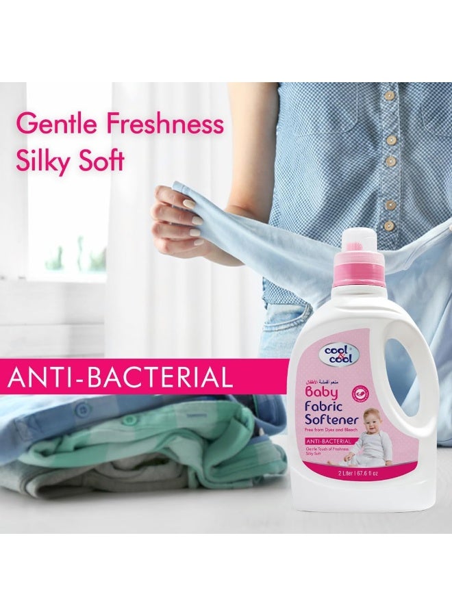 Cool & Cool Gentle Touch Baby Anti Bacterial Fabric Softener Dye & Bleach Free 2L - Image 2