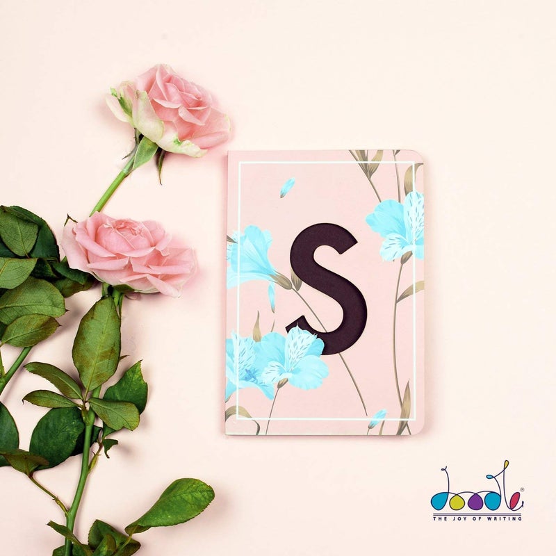 Doodle دفتر ملاحظات ناعم من Initial S للبنات والنساء (B6، 192 صفحة ذات تصميم موضوعي، 80 GSM) تصميم زهور - Image 3