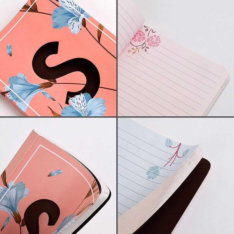 Doodle دفتر ملاحظات ناعم من Initial S للبنات والنساء (B6، 192 صفحة ذات تصميم موضوعي، 80 GSM) تصميم زهور - Image 5