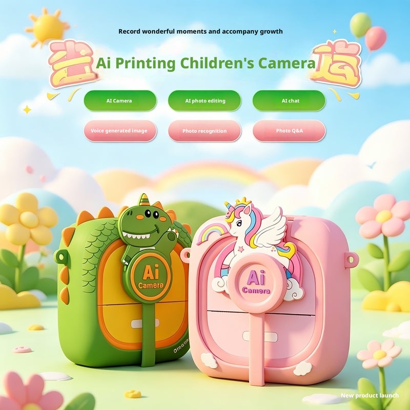 Smart AI Instant Camera for Kids, Can Take Photos and Print Color Photos, AI Learning Machine Toy, Children's Day Gift - Image 2