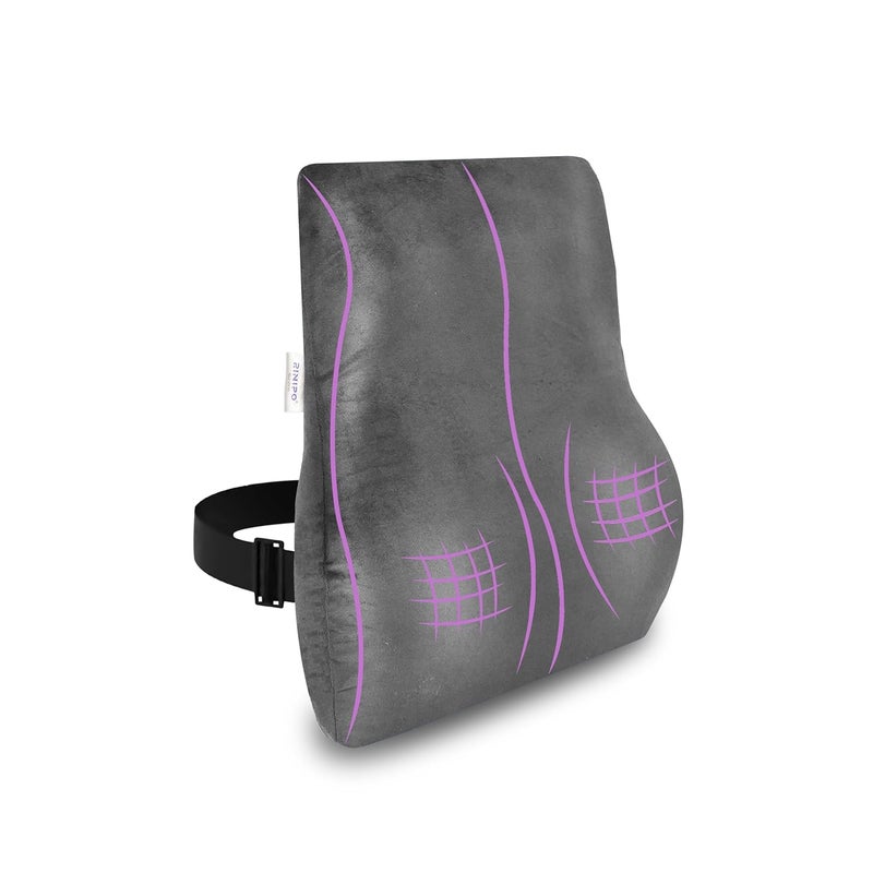 RINIPO Back Support for Office Chair Memory Foam car seat Back SupportSitting Pillow for BackOrthopaedic Lumbar SupportBack Rest for Back Pain Relief Grey - Image 1