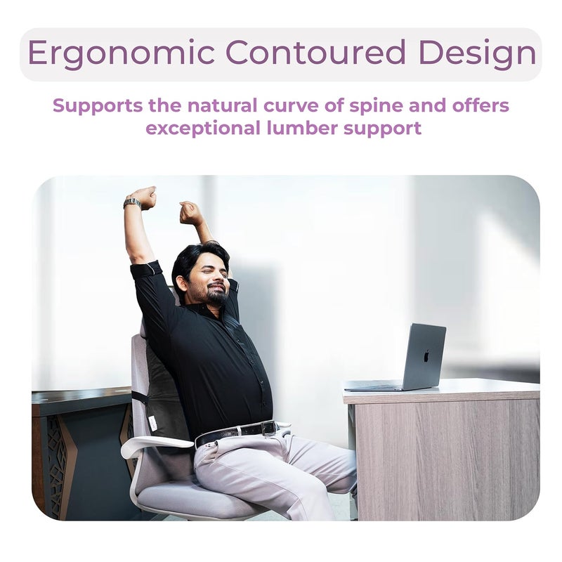 RINIPO Back Support for Office Chair Memory Foam car seat Back SupportSitting Pillow for BackOrthopaedic Lumbar SupportBack Rest for Back Pain Relief Grey - Image 5