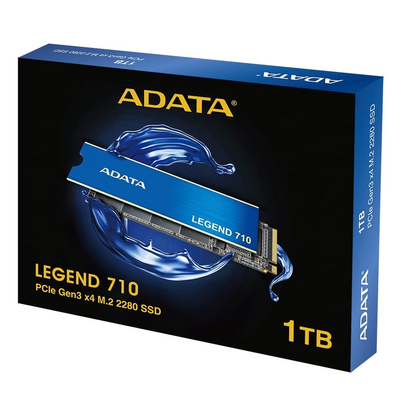 ADATA SSD Legend 710 M.2 1TB PCIe Gen3 x4 M.2 2280 Solid State Drive, Design for Creator Gaming, Read Speed up to 2,400 MB/s, 3D NAND, LDPC, AES 256-bit Encryption - Image 2