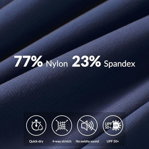 Baleaf بنطلونات جوجر للنساء من باليف 28'' خفيفة الوزن للسير في الطبيعة عالية الخصر مع 5 جيوب بسحاب سريعة الجفاف للسفر رياضية UPF50+ زرقاء M - Image 3