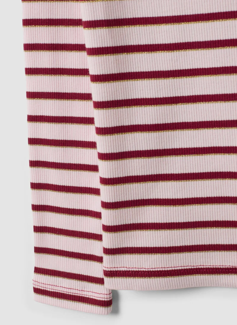 Ovs  OVS Girlsâ€™ Multicolour Striped Stretch-Cotton T-Shirt With Embroidery for Women | Best Price UAE