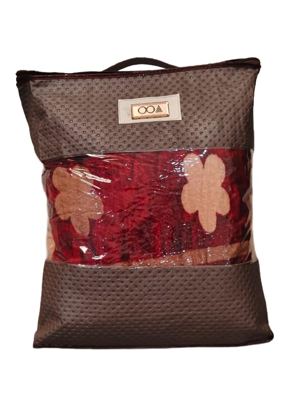 OOA OOA Flannel Double Bed DoharDuvetQuiltBlanket Cover with Zipper 90x100 Inch Maroon can be Used as AC Blanket  - Image 5