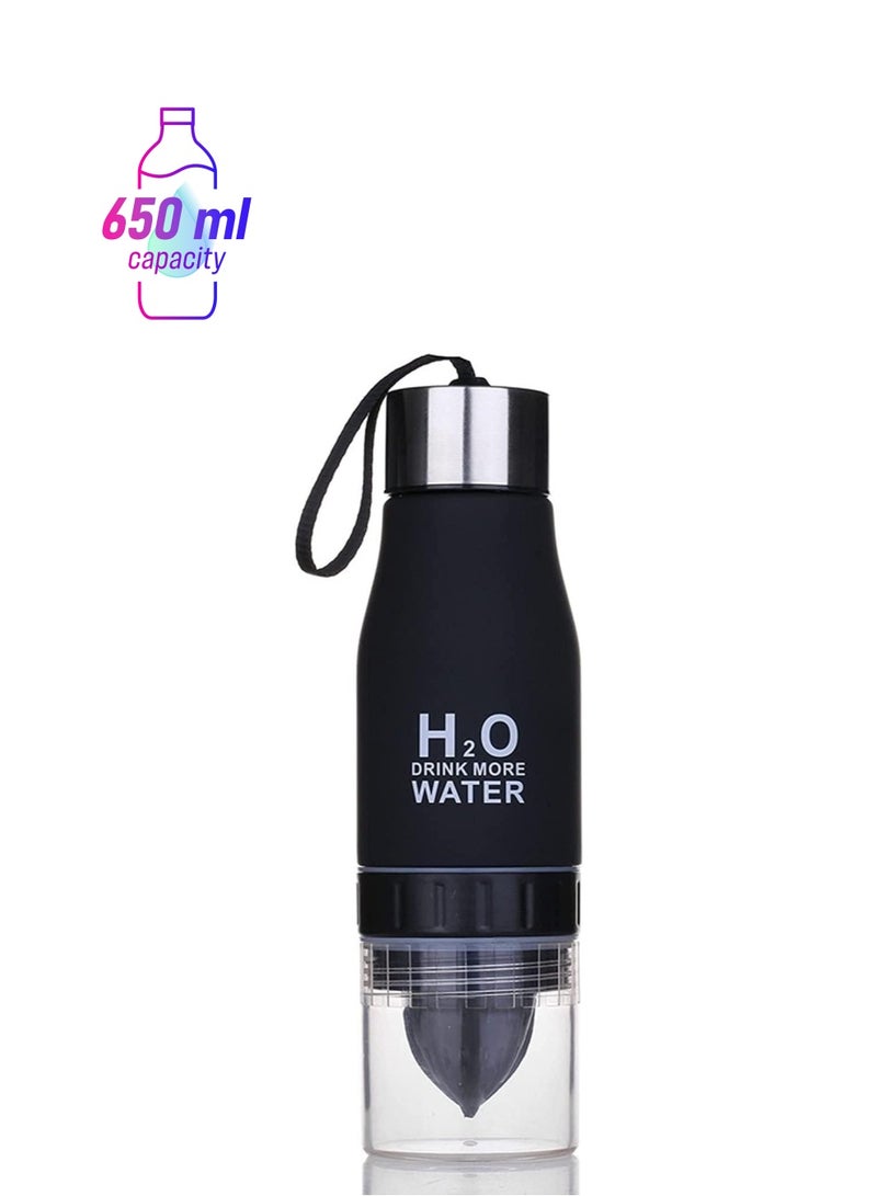 H2O Lemon Water Bottle Gym Cups Fruit Infuser Squeezer Infusing Health Cup 650ml H2O Outdoor Sport Water Bottle Lemon Juice Drink Cup Sport Health Juice Maker  - Image 1