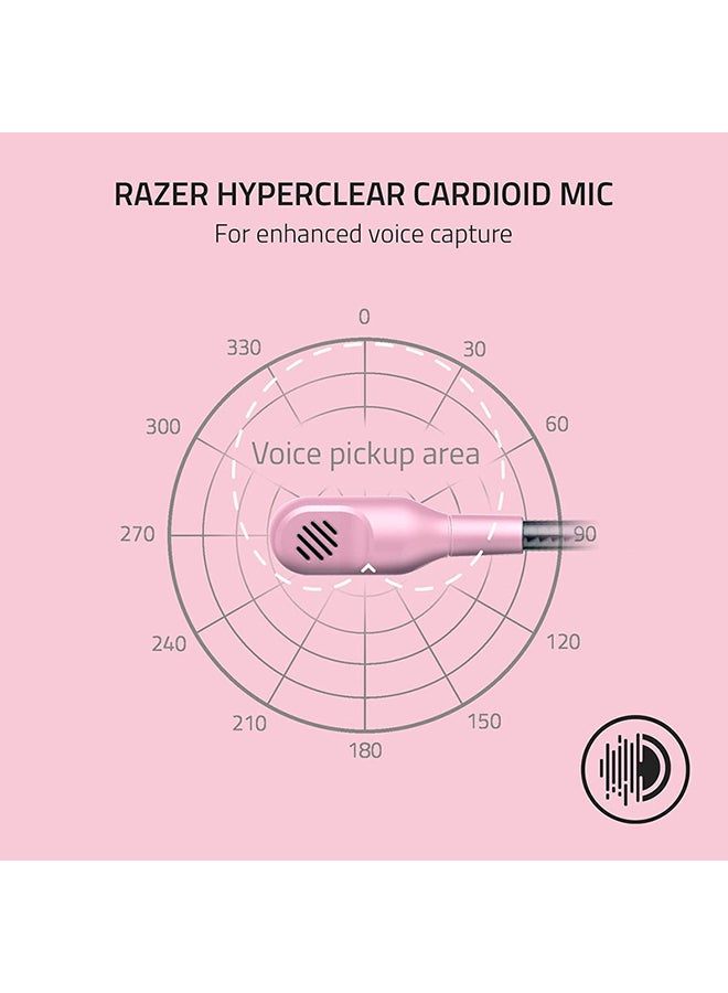 ريزر سماعة الألعاب Razer BlackShark V2 X، صوت محيطي 7.1، مشغلات 50 ملم، وسائد أذن من إسفنج الذاكرة، للكمبيوتر الشخصي، PS4، PS5، Switch، Xbox One، Xbox Series X|S، الهاتف المحمول، مقبس صوت 3.5 ملم - وردي كوارتز - Image 3