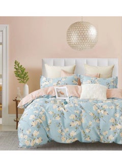 llwoo Super King Size Duvet Cover Set Hotel Luxury Feel Bedding Set Cotton Material Bedding Set Fad and Wrinkle Resistant Set Include 1 Fitted Bed Sheet 1 Duvet Cover and 4 Pillowcases 220x240c 