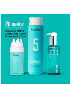 spaklean Amazing Collagen Scalp Shampoo 300ml & Amazing Scalp Massage Tonic 120ml & Amazing Hair Essence Oil 120ml  - Image 1