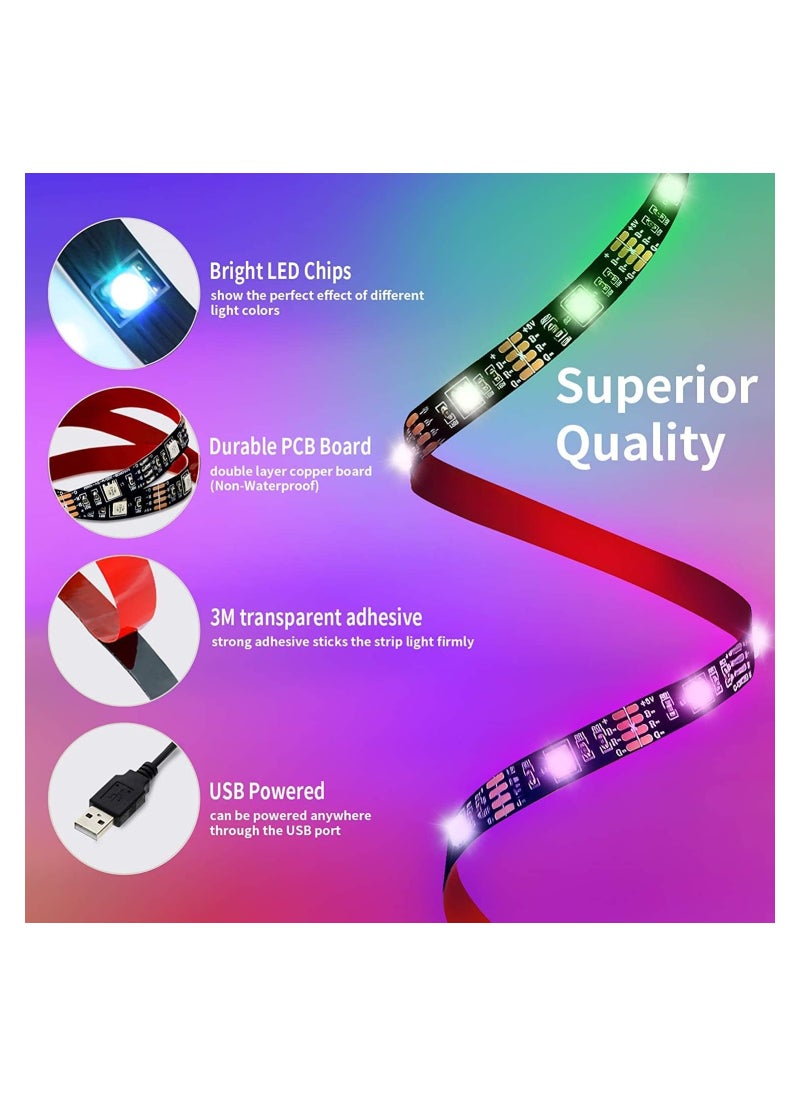 N3 USB Powered TV LED Strip Lights Flexible RGB Color Changing LED Lights with Remote Control for Home Decoration Kitchen Bar Party  - Image 4