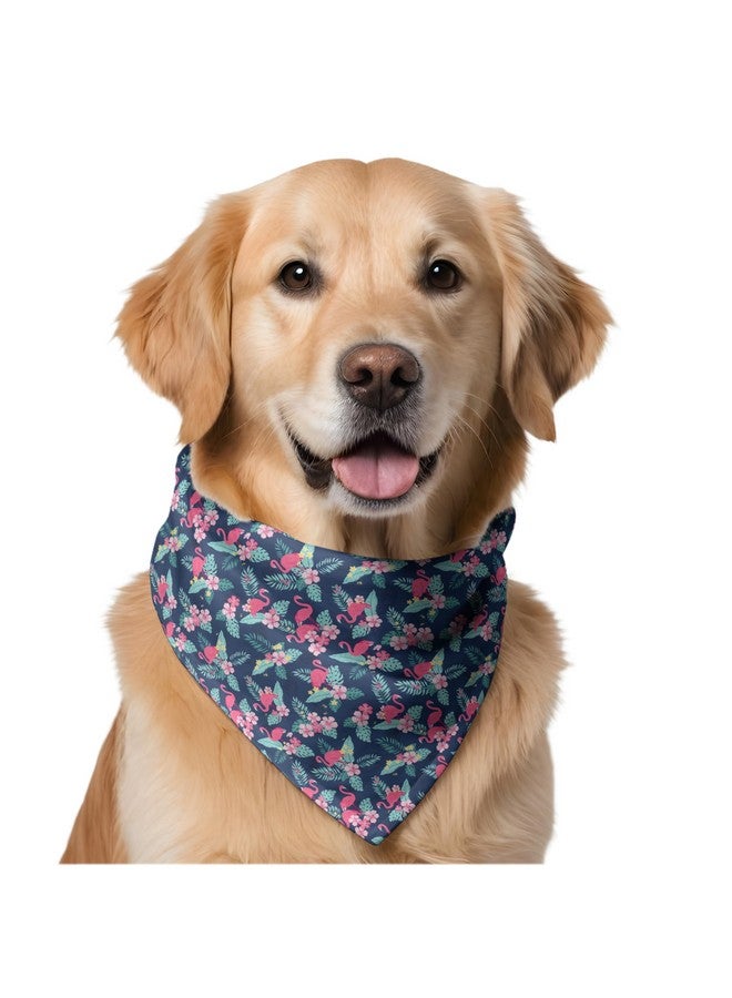 W Brings Flamingo Bird Dog Bandana/Scarf | This Stunning Gorgeous Design Dog Bandana Scarf Is Perfect Styling Accessory For Dogs Large, Medium & Small. One Size Fits All. - Image 1