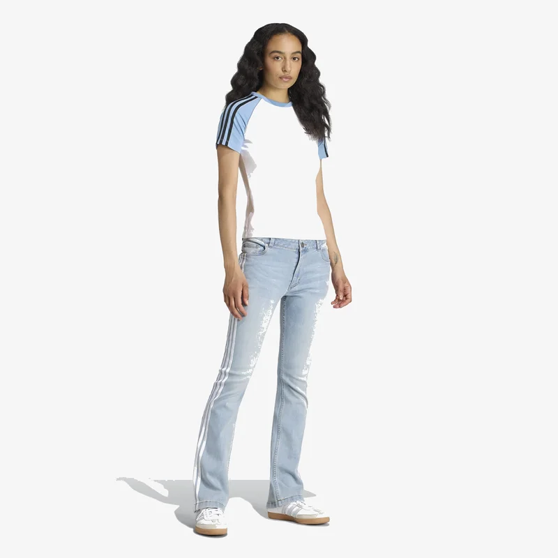 Adidas Originals light blue Adilenium Season 4 Teamgeist Slim LR Denim Trousers for Women | Best Price UAE