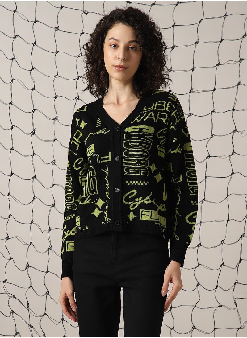 Hubberholme - Women's Green 100% Acrylic Solid Sweater - Image 1