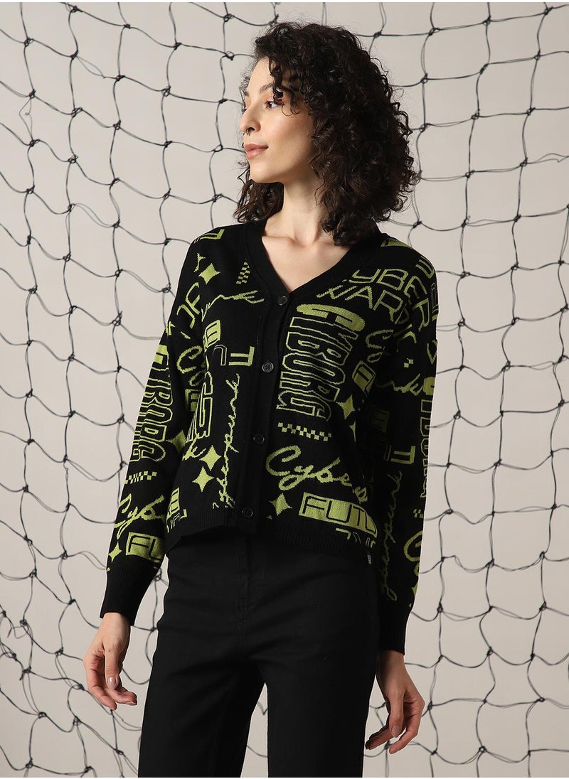 Hubberholme - Women's Green 100% Acrylic Solid Sweater - Image 1