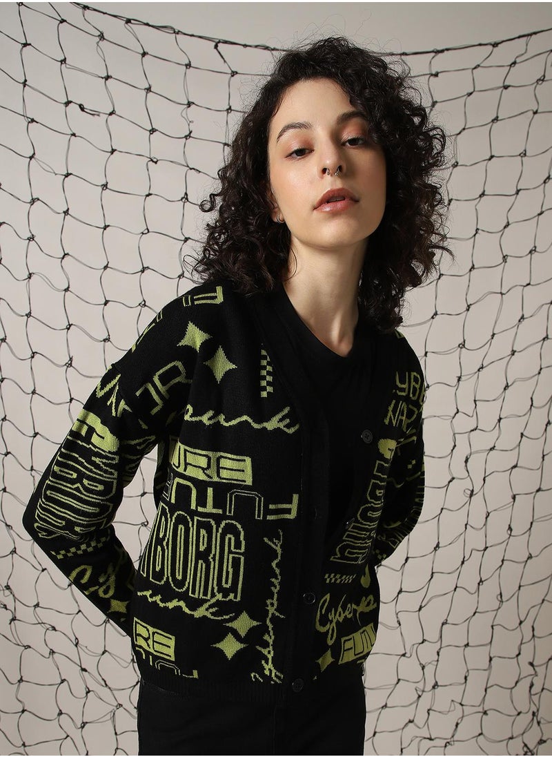 Hubberholme - Women's Green 100% Acrylic Solid Sweater - Image 1