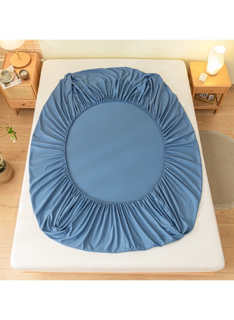 Yahor Bedding Fitted Sheet - Fits 200x220 Cm For King Bed - 3 Pcs (1 Fitted Sheet and 2 Pillowcases) - 30Cm Deep Pocket - Solid Color 100%Cotton - Image 3