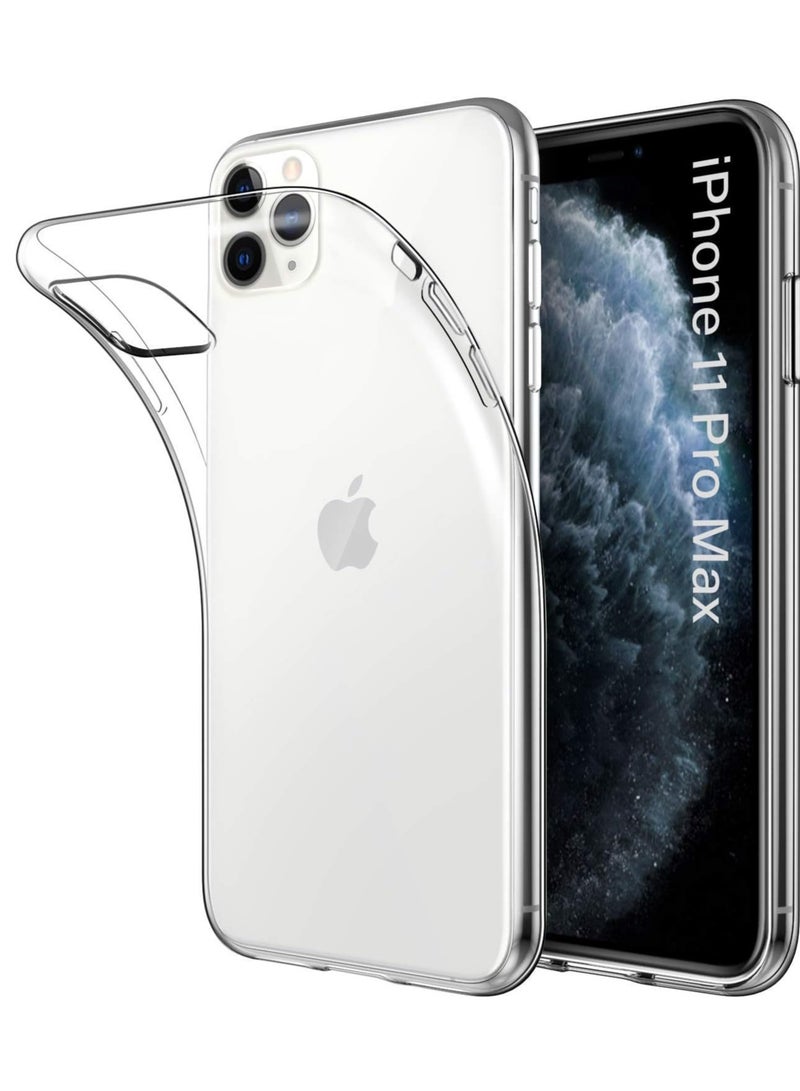 MIGOFAST IPhone 11 Pro Max Clear Case Soft Flexible Silicone TPU Shockproof Transparent Rubber Back Cover iPhone 11 Pro Max, Clear - Image 1