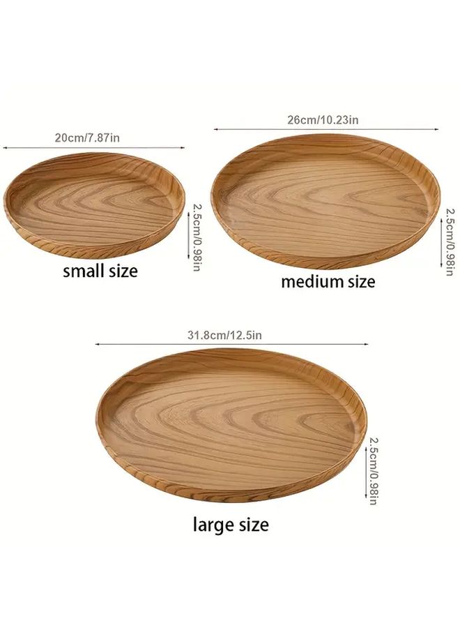 Wood Grain Plastic Non Slip Food Tray Set Multipurpose Breakfast Storage Tray - Image 3