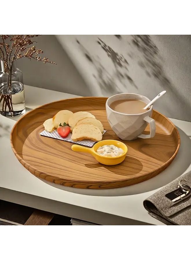 Wood Grain Plastic Non Slip Food Tray Set Multipurpose Breakfast Storage Tray - Image 2