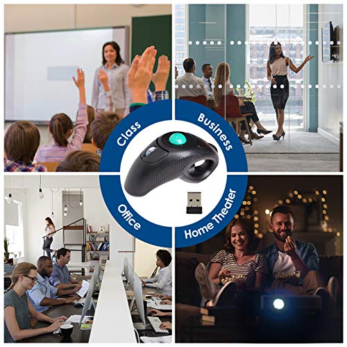 EIGIIS 24G Ergonomic Trackball Handheld Finger USB Mouse Wireless Optical Travel DPI Mice for PC Laptop Mac Left and Right Handed - Image 3