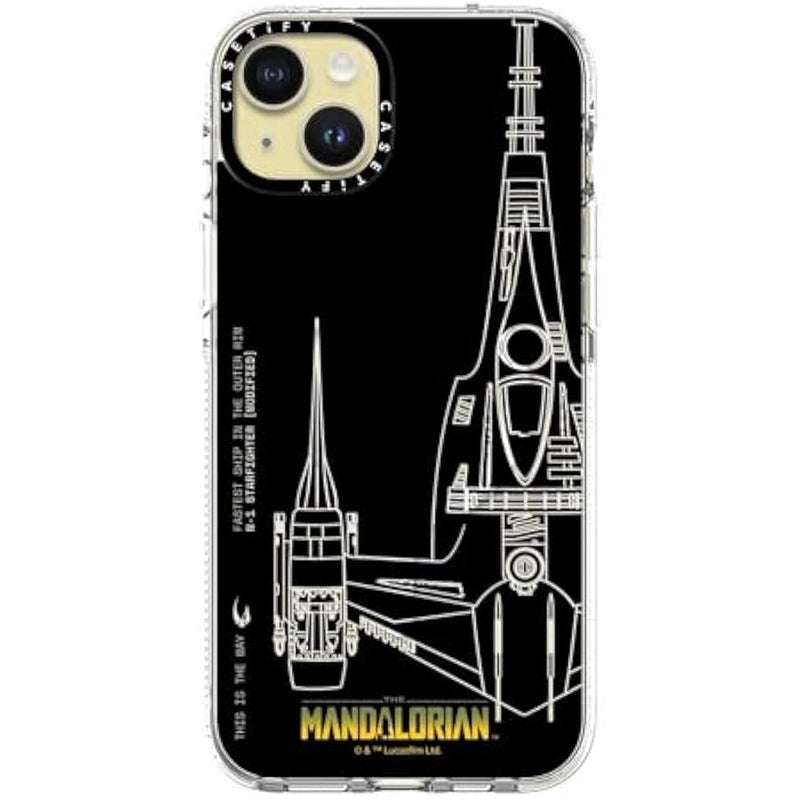 Casetify Clear iPhone 15 Plus Case 【Mandalorian Co-Lab/Not Yellowing / 6.6ft Drop Protection/Compatible with Magsafe】 - N-1 Starfighter - Clear - Image 2