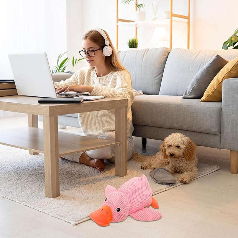 Duck Dog Toy for Dogs Pet Supplies,2025 Upgrade Durable Calming Ducks Dog Toy,Squeak Dog Toys Stuffed Fun for Indoor Puppies Small Dog Indoor Puppy Essentials (Pink-1PC) - Image 4
