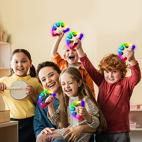Aywewii LED Tambourines 6 Pack - Glow in The Dark Party Supplies, Light Up Toys Musical Instruments for Kids & Adults, Autism Sensory Toys, Birthday Gifts for Boys & Girls - Image 2