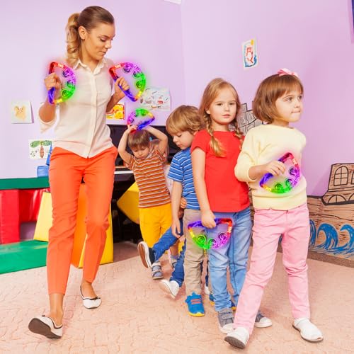 Aywewii LED Tambourines 6 Pack - Glow in The Dark Party Supplies, Light Up Toys Musical Instruments for Kids & Adults, Autism Sensory Toys, Birthday Gifts for Boys & Girls - Image 3