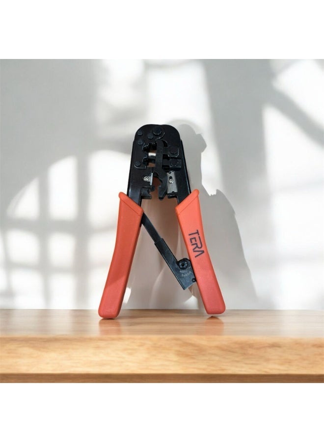 أداة تجعيد وشريط RJ45، متعددة الوظائف للشبكات، برتقالي وأسود، قاطع مدمج، متوافق مع RJ45، أداة احترافية كابلات الإيثرنت - Image 2