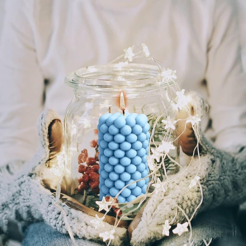 Skytail Cylinder Silicone Candle Mold Bubble Pillar Cube Bubble Ball Resin Casting Moulds for Resin Casting Wax Making Polymer Clay DIY Craft Candle Making Mould - Image 5