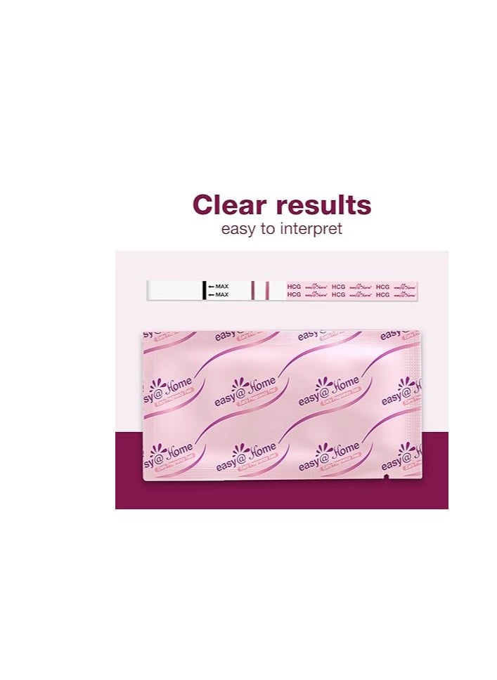 Easy@Home - Easy@Home Pregnancy Test Strips Kit: 10-Pack HCG Test Strips, Early Detection Home Pregnancy Test, Over 99% Accurate - Image 1